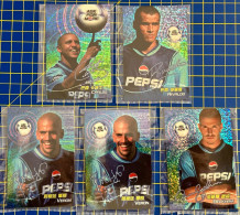 PEPSI BRILLANT CARD OF SOCCER PLAYER, INC. ROBERTO CARLOS, BECKHAM, RIVALDO & VERON UNOPEN PACKS, NICE CARD - Autres & Non Classés