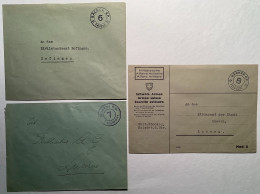 Schweiz 1939-45 "BÄCKER KP FELDPOST" #6,7,8 Brief Armée Suisse Boulangerie/bakery (WW2war Guerre Lettre Bread Brot Pain - Documents