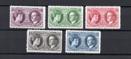 Luxembourg 1927 Set Stamp Exhibition (Michel 182/86) MNH - 1926-39 Charlotte Rechterzijde