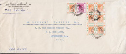 1950. HONG KONG. Unusual AIR MAIL Cover To Sweden With Georg VI. FIFTY CENTS AND ONE DOLLAR ... (Michel 156+) - JF531099 - Used Stamps