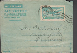 1952. INDIA. AIR LETTER 6 As To Messinge St. Denmark Cancelled CHHINDWARE 4 AUG 1952. Sender At Girsl Boar... - JF531101 - Autres & Non Classés