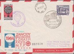 1964. POLSKA. Interesting Balloon Cover With 2,50 Zl KATOWICE And Vignette PRZESYLKA BALONOW... (Michel 1215) - JF438633 - Brieven En Documenten