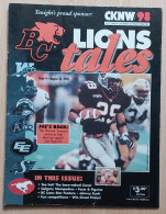 BC Lions Tales N° 4 1998 Magazine Canadian Football League (CFL) - Libros