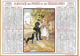 Reproduction Du Recto CALENDRIER Des POSTES 1933 - Le Facteur - Bienvenu - Grand Format : 1921-40