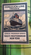 COSULICH - LINE TRIESTE- EXPRESS- PASSENGER SERVICE- TRIESTE- MEDITERRANEAN - NEW- YORK- 1924 - Werbung