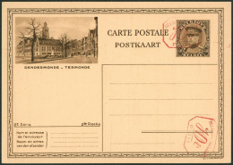 EP Au Type Carte Illustrée 40ctm Brun Képi "2e Série" (SBEP N°10M2 Vue N°7 Dendermonde) / Neuf, P011 X2 ! - Postcards 1934-1951