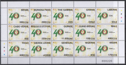 ULTRA RARE Feuille 15 Pays 15 Countries Sheet 15 Länder 2015 Emission Commune Joint Issue CEDEAO ECOWAS 40 Ans 40 Years - Cape Verde