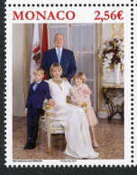 MONACO (2021) Photo Officielle De La Famille Princière, Prince Albert II, Princesse Charlène, Jacques, Gabriella, Palais - Unused Stamps