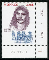 MONACO (2022) 400e Anniversaire De Molière (1622-1673), Acteur, Auteur, Théatre, Poquelin Mint / Neuf / Nuevo -Coin Daté - Unused Stamps