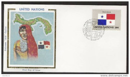 CA356- COVERAUCTION!!! - 1981 - U.N. / O.N.U - SILK COVER-  PANAMA FLAG - - Briefe