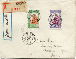 NIGER LETTRE RECOMMANDEE PAR AVION DEPART NIAMEY 28 NOV 33 NIGER POUR LA FRANCE - Lettres & Documents