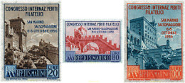 57853 MNH SAN MARINO 1956 CONGRESO INTERNACIONAL DE EXPERTOS FILATELICOS - Oblitérés