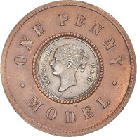 Monnaie, Royaume-Uni, Victoria, One Penny Model, ND (1844), Londres, TTB+ - D. 1 Penny