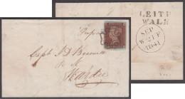 1841 1d Red Plate 11 TE (from The Black Plate), Fine To Huge Margins, Tied By Crisp Black MC On Wrapper (Scotland) - Covers & Documents