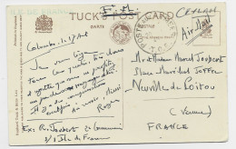 CEYLON CARTE CARD EN FM POSTE AUX ARMEES T.O.E. 1946 + GRIFFE ILE DE FRANCE - Oorlog In Indochina En Vietnam