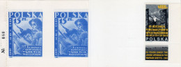 Poland (Israel) 1993 Judaica, Rare, Booklet 50th Warsaw Ghetto Uprising With 4 Labels And Stamp II - Markenheftchen