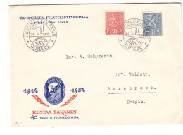 Finlande - Lettre De 1954 - Oblit Tampere - Valeur 11 Euros - Covers & Documents