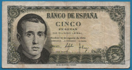 ESPANA 5 PESETAS 16.08.1951 # U4421604 P# 140 Jaime Balmes - 5 Pesetas