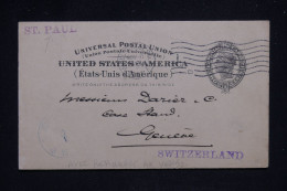 ETATS UNIS - Entier Postal Avec Repiquage Commercial De Wall Street Pour Genève- L 142936 - 1901-20
