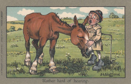 Shepheard Artist Image, Rather Hard Of Hearing, Man With Horse C1910s/20s Vintage Postcard - Shepheard