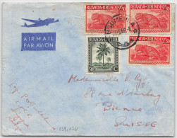 LETTRE DU RWANDA URUNDI USUMENA 1948 => SUISSE PAR AVION  AIRMAIL SWITZERLAND    COVER - Covers & Documents