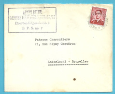 925 Op Brief Stempel POSTES-POSTERIJEN B.P.S.7 , Stempel ARMEE BELGE CANTINE MILITAIRE CENTRAL B.P.S.7 - Legerstempels