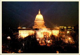 Wisconsin Madison State Capitol Building At Night - Madison