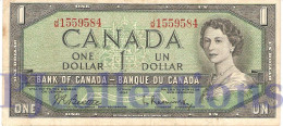 CANADA 1 DOLLAR 1954 PICK 75b VF - Canada