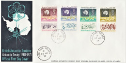 British Antarctic Territory 1971 FDC Antarctic Treaty - Adelaide Island  23 June 1971 - Briefe U. Dokumente