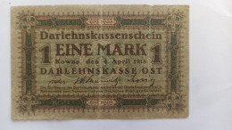 Billet Allemand 1 Mark "kowno" 1918 - Other & Unclassified