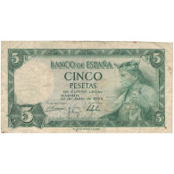 Billet, Espagne, 5 Pesetas, 1954, 1954-07-22, KM:146a, TB - 5 Peseten