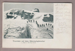 CH GL Glärnischgletscher Mit Touristen 1902-07-02 Stabstempel Netstal Foto J.Knobel - Netstal