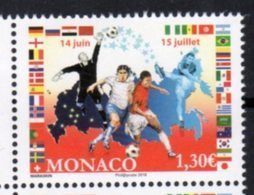 MONACO, 2018, MNH,FOOTBALL, WORLD CUP, RUSSIA 2018, FLAGS, 1v - 2018 – Russie
