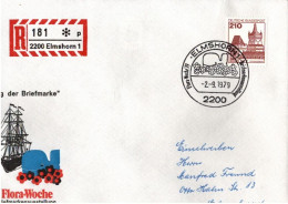 ! Eingedruckter R-Zettel Auf Einschreiben Aus Elmshorn, Sonderstempel, Briefmarkenausstellung 1979, Walfisch, Whale - Balene