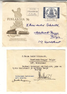 Finlande - Lettre De 1956 - Oblit Helsinki - Expo Finlandia 56 - Avec Vignette - - Covers & Documents