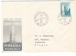Finlande - Lettre De 1956 - Oblit Porkkala - Phares - - Covers & Documents