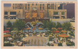 NEW YORK CITY PROMENADE CAFE LOWER PLAZA ROCKEFELLER CENTER F/P VIAGGIATA 1939 - Places & Squares
