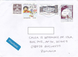 CARTOONS, ARCHITECTURE, WINTER, STAMPS ON COVER, 2022, DENMARK - Lettres & Documents