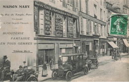 Paris 3ème & 4ème * Maison MARY 39 Rue Du Temple Bijouterie Fantaisie En Ts Genres * Automobile Ancienne * Commerce - Paris (03)