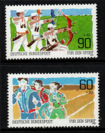 2524 - GERMANY - 1982 - MI#:1127-1128 - MNH - JOGGIN AND ARCHERY - Archery