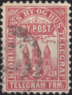 DANEMARK / DENMARK - 1880 - COPENHAGEN Lauritzen & Thaulow Local Post 2 øre Rose-red - VF Used° -b - Local Post Stamps