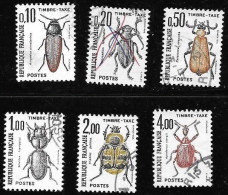 TAXE  -  TIMBRE N° 103 A 108    -   INSECTES  -     OBLITERE  -  1982 - 1960-.... Used