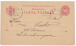 Post Card Stationery, 1891, Tecuciu-Wien - Briefe U. Dokumente