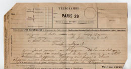 TB 4137 - Télégramme De PARIS 29 Pour Me LE BRETON Notaire à RAVIGNY ( Mayenne ) - 1877-1920: Semi Modern Period