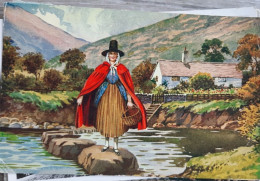 CPA - Royaume-Uni - Pays-de-Galles - Wales - A Welsh Woman Crossing Stream - Betws-y-Coed - Caernarvonshire