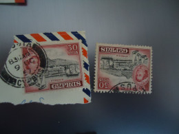 CYPRUS USED STAMPS   2  WITH POSTMARK - Autres & Non Classés
