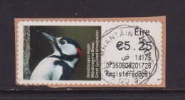 IRELAND  -  2013 Great Spotted Woodpecker SOAR (Stamp On A Roll)  CDS  Used On Piece As Scan - Oblitérés