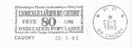 1993 80e Anniversaire "Amicale Laïque De Caudry": Tennis De Table Et Volley Ball : Flamme Postale En Port Payé - Volleybal