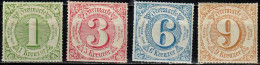 1866 Ziffern Im Kreis Gulden 14. Auflage Mi 51-54 / Sc 60-63 / YT 49-52 Postfrisch / Neuf Sans Charniere / MNH [zro] - Neufs