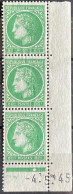 1945 - France - Bord De Feuille + Coin Daté : 4.5.45 Avec 3 Timbres Neufs**MNH -Type Cérès De Mazelin - 1945-47 Cérès De Mazelin